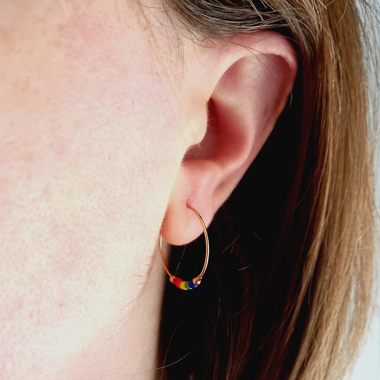 Boucles d’oreilles arc-en-ciel en or pour femme - Nicte