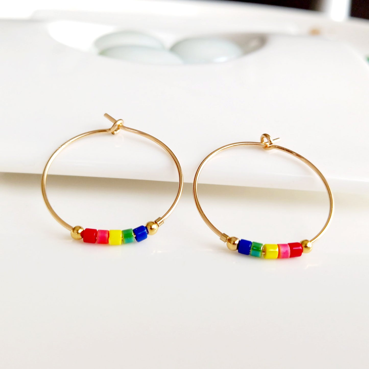 Boucles d’oreilles arc-en-ciel en or pour femme - Nicte