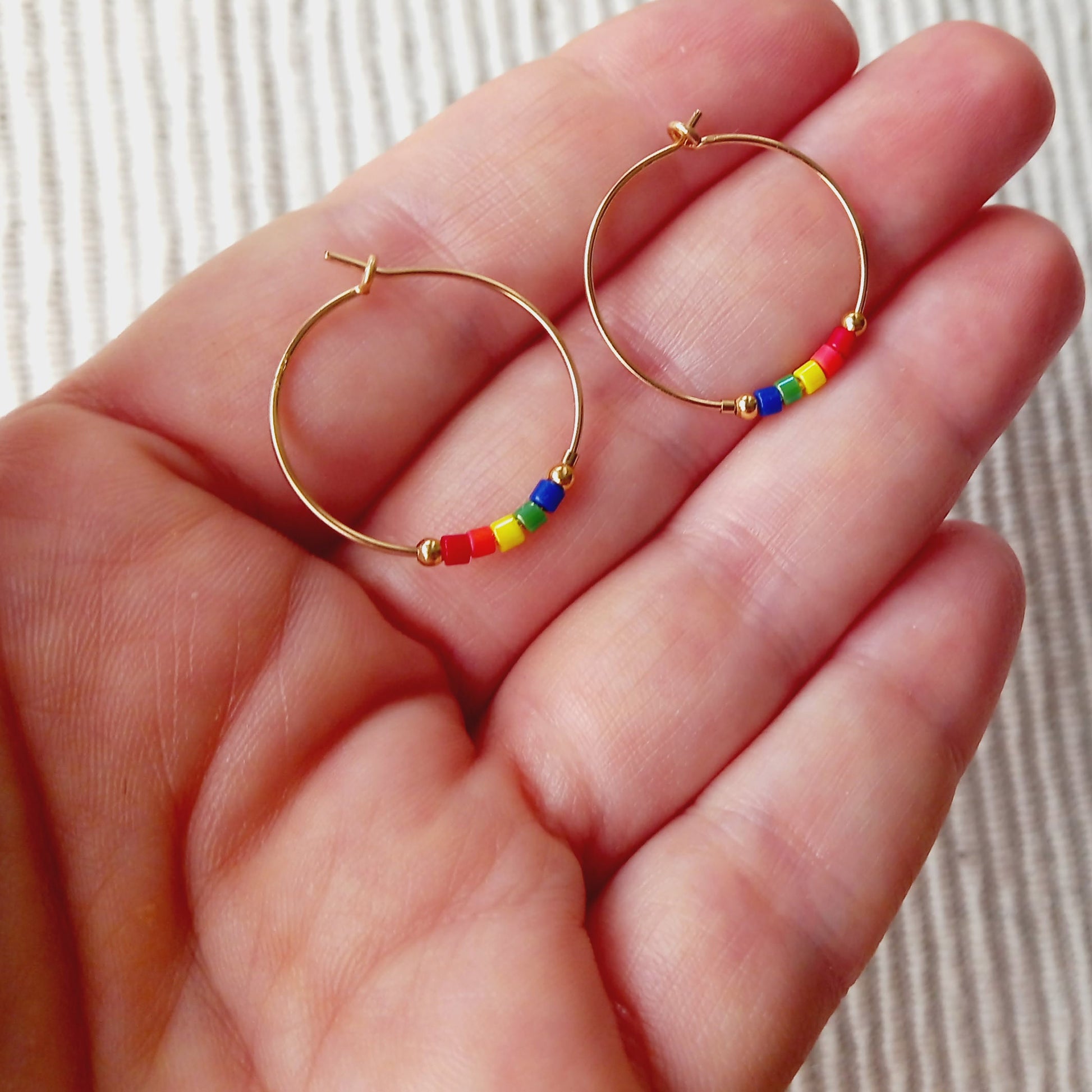 Boucles d’oreilles arc-en-ciel en or pour femme - Nicte