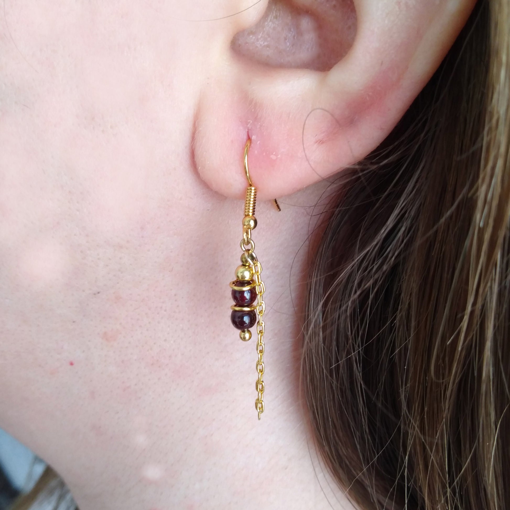 Boucles d’oreilles en grenat d’or - Nicte