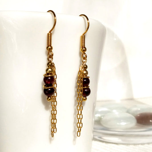 Boucles d’oreilles en grenat d’or - Nicte