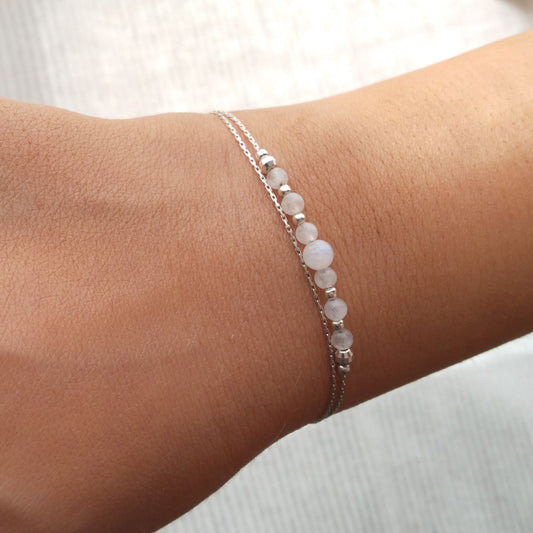 Bracelet en argent pierre de lune delicate - Nicte