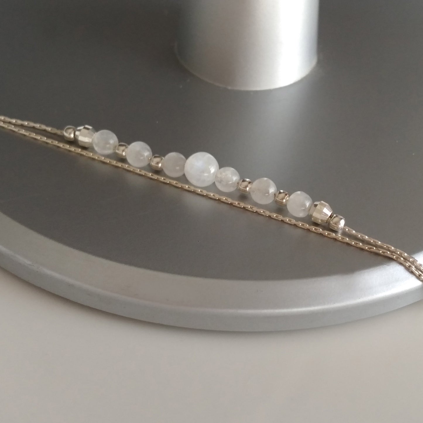 Bracelet en argent pierre de lune delicate - Nicte