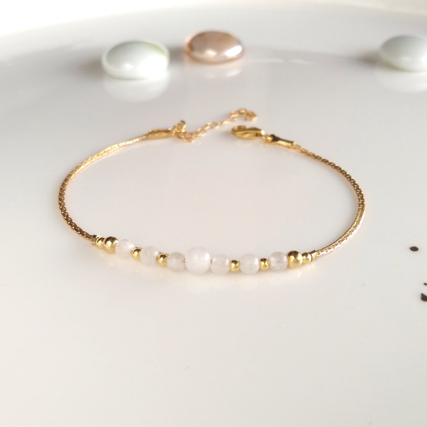 Bracelet en or pierre de lune cristal - Nicte