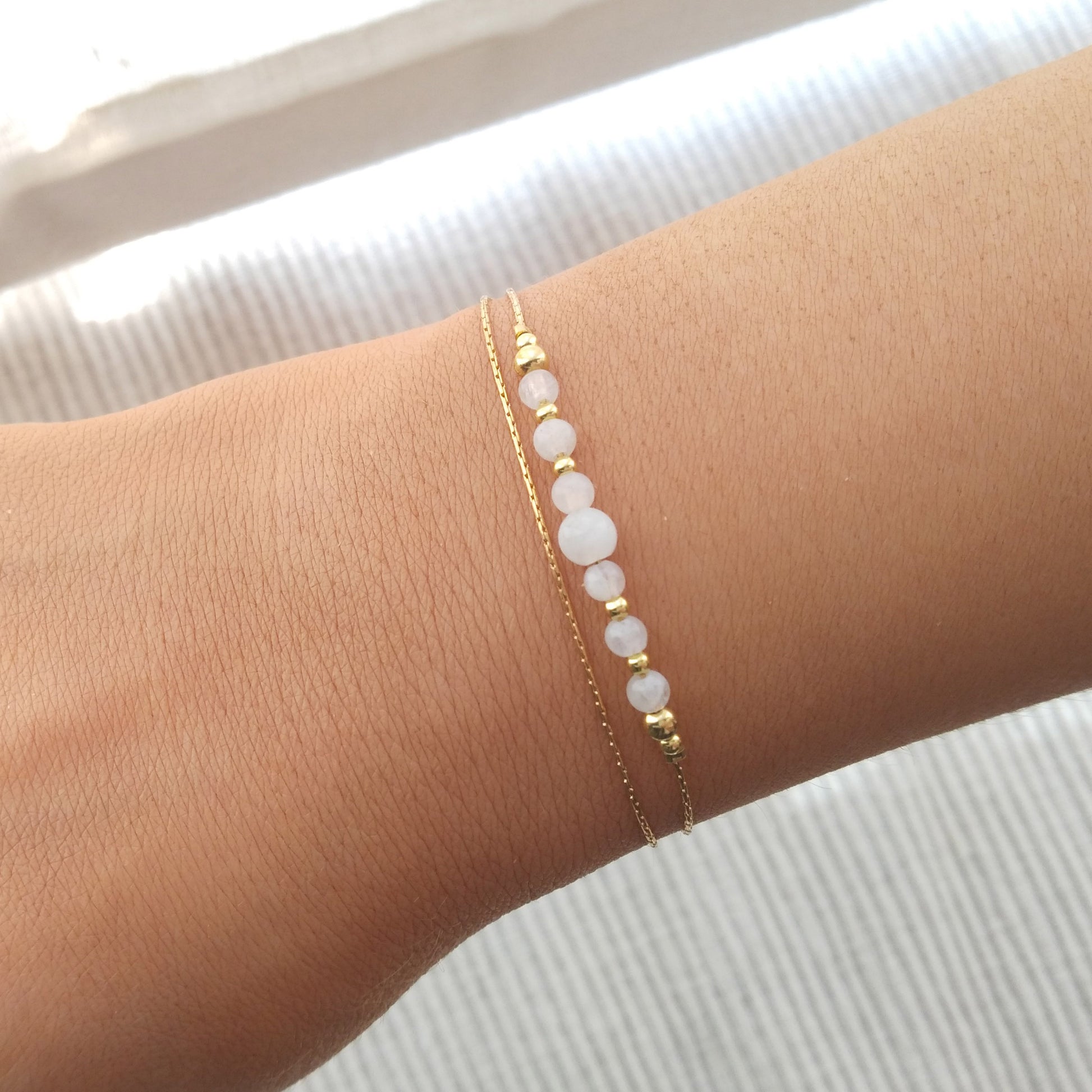 Bracelet en or pierre de lune cristal - Nicte