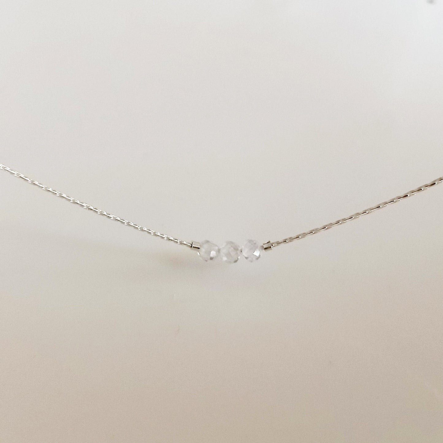 Collier court en zircon blanc - Nicte