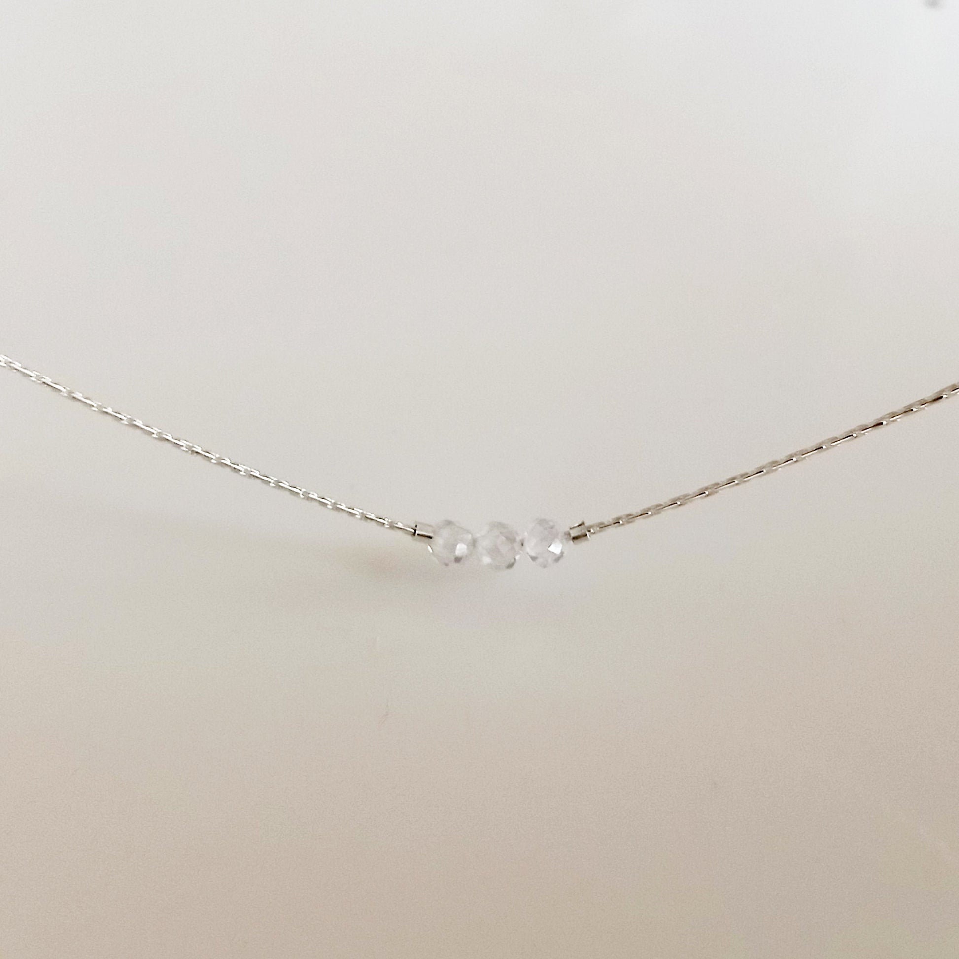 Collier court en zircon blanc - Nicte