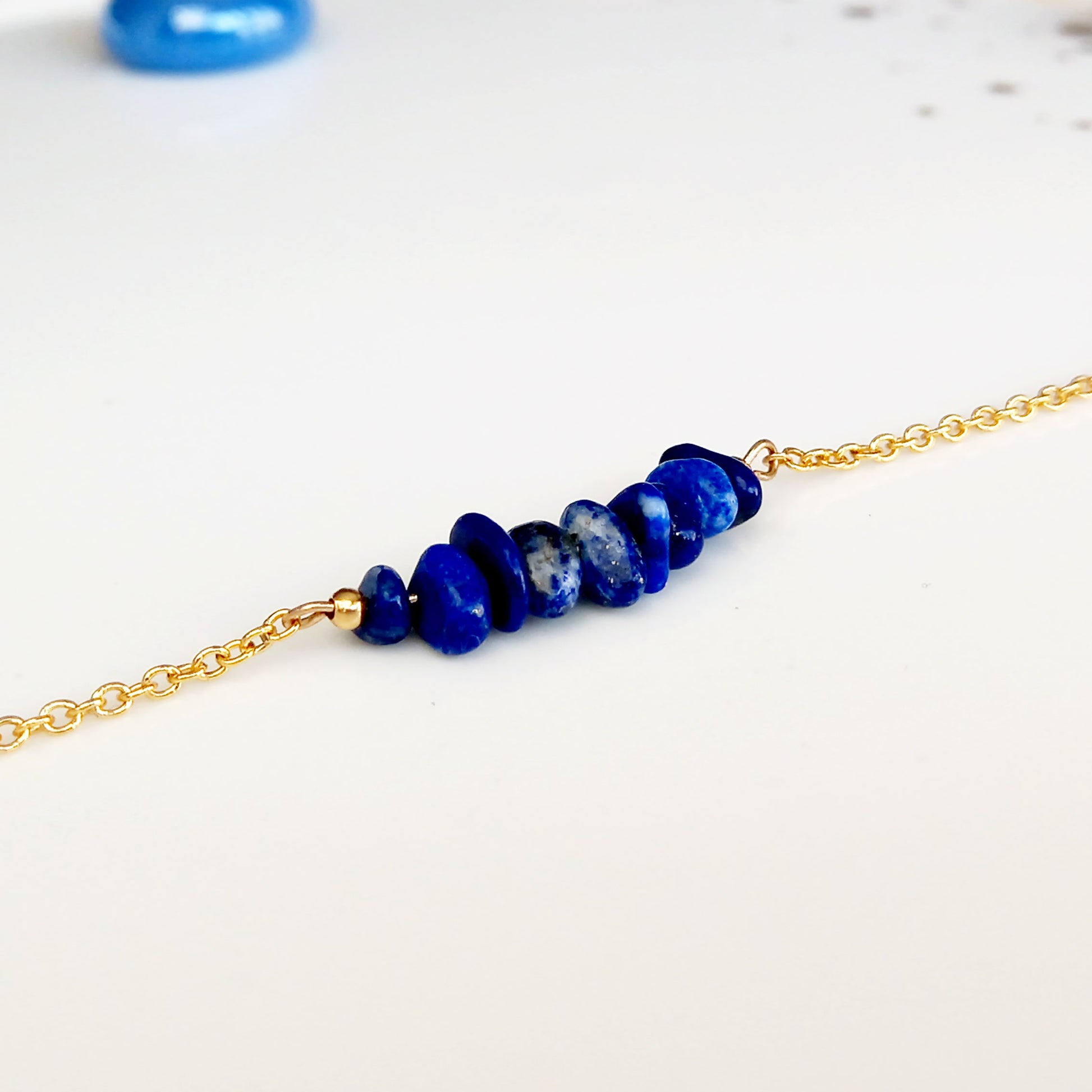 Collier de pierre de naissance de septembre lapis-lazuli brut - Nicte