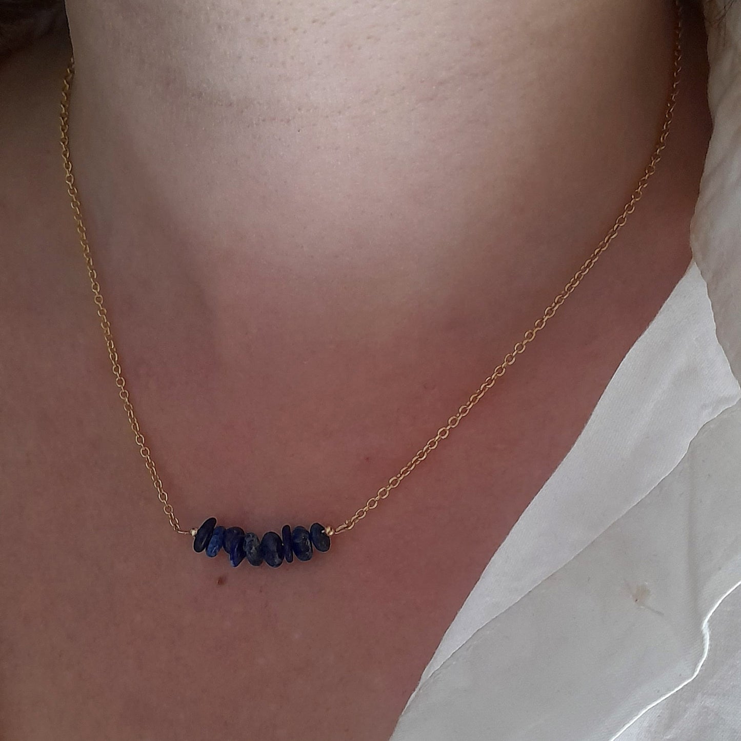 Collier de pierre de naissance de septembre lapis-lazuli brut - Nicte