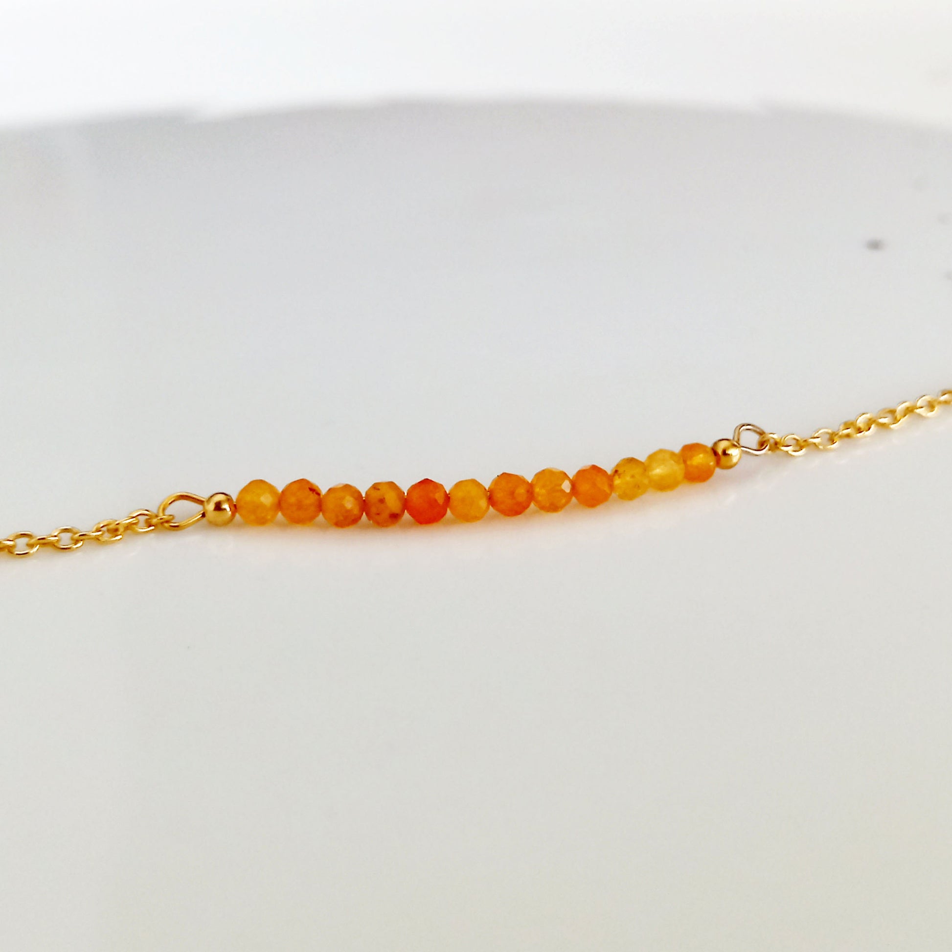 Collier de pierres précieuses rempli d’or d’aventurine orange - Nicte