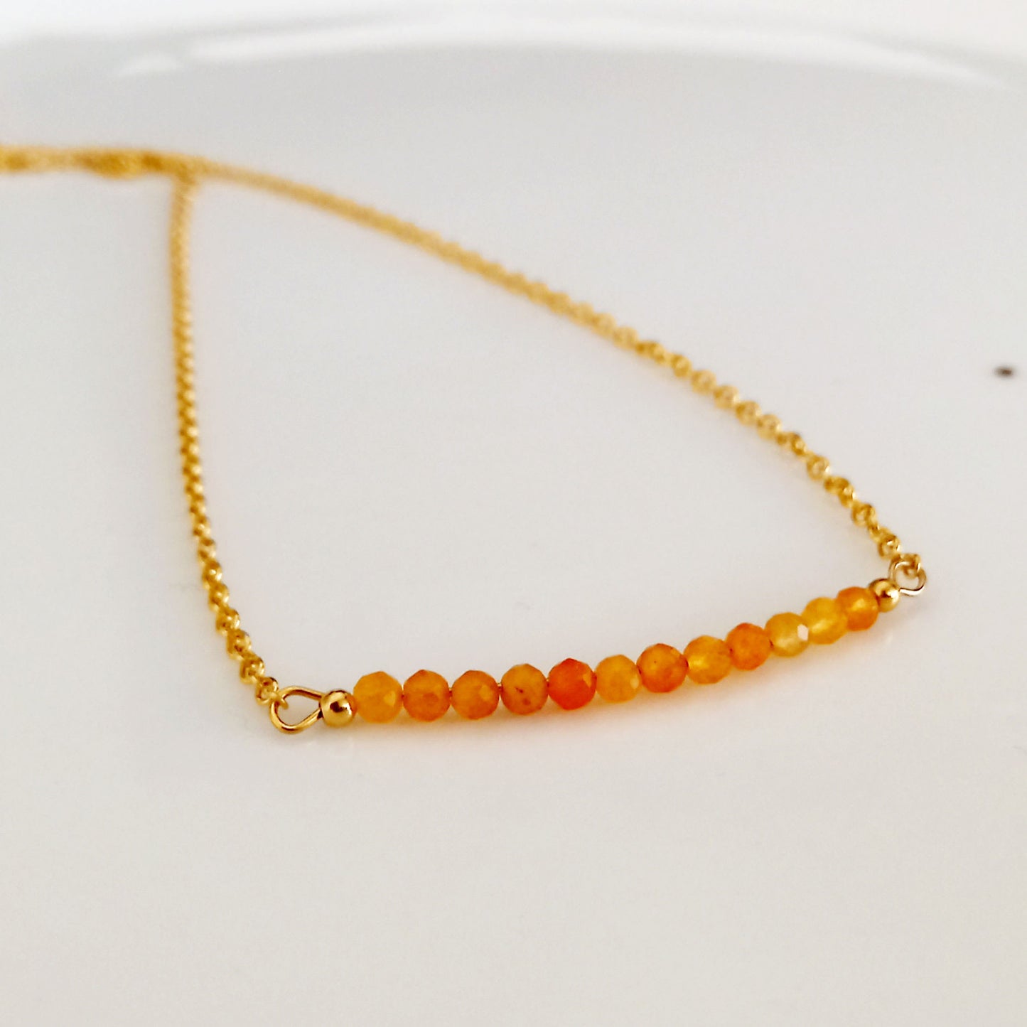 Collier de pierres précieuses rempli d’or d’aventurine orange - Nicte