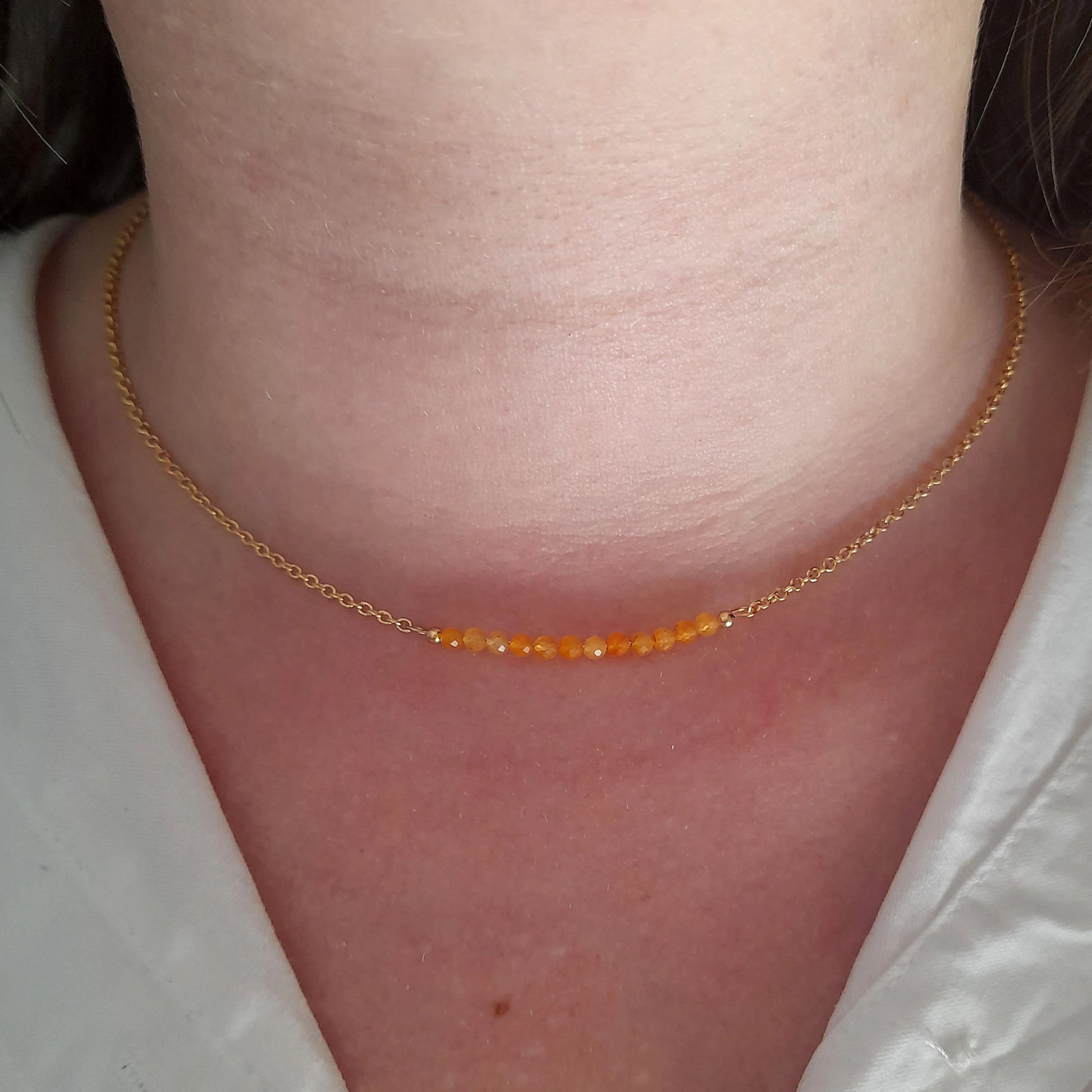 Collier de pierres précieuses rempli d’or d’aventurine orange - Nicte