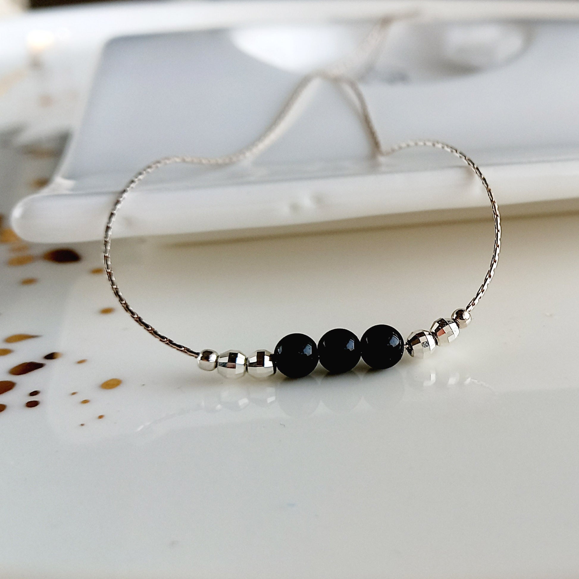 Collier en argent obsidienne noire - Nicte