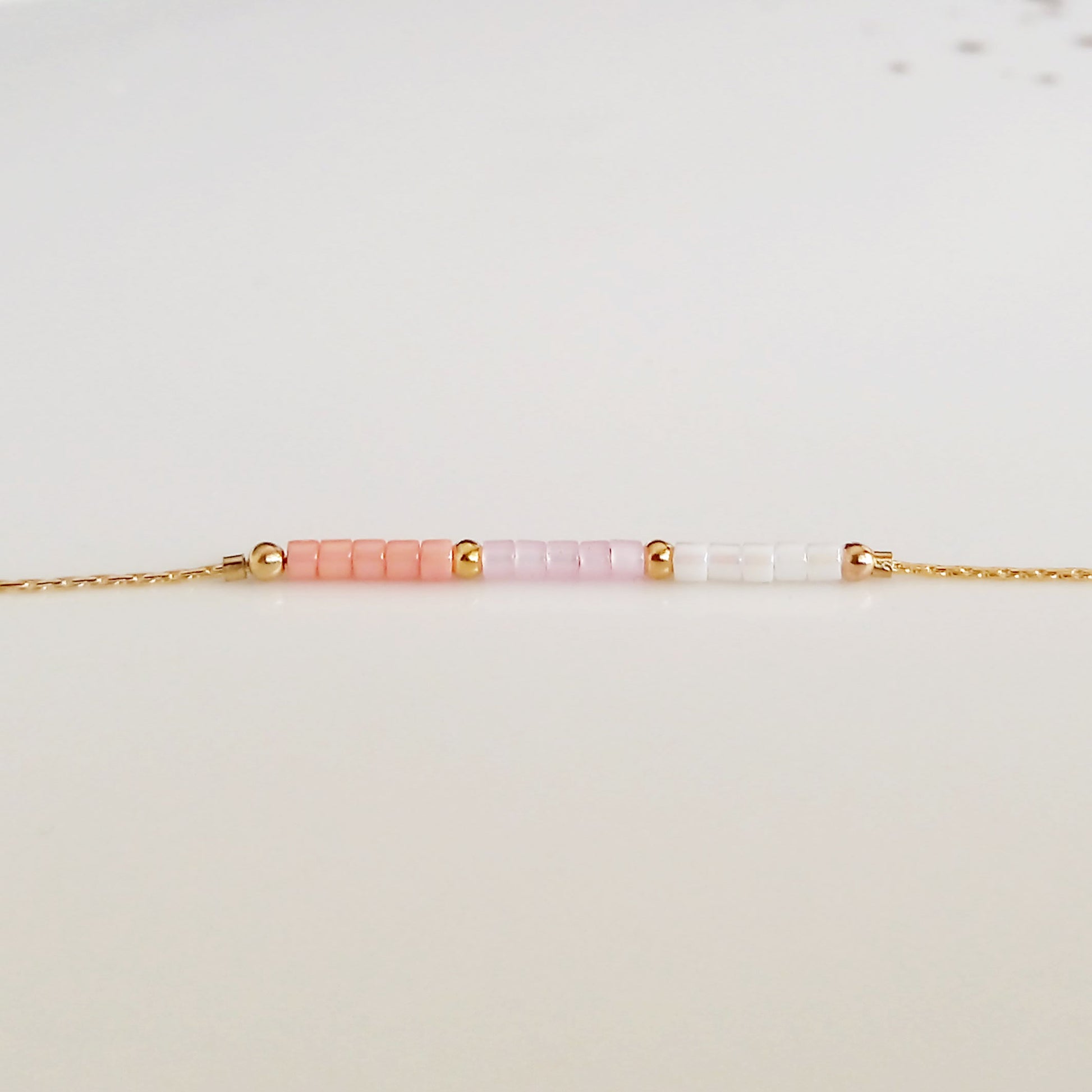 Collier miyuki rose rempli d’or - Nicte