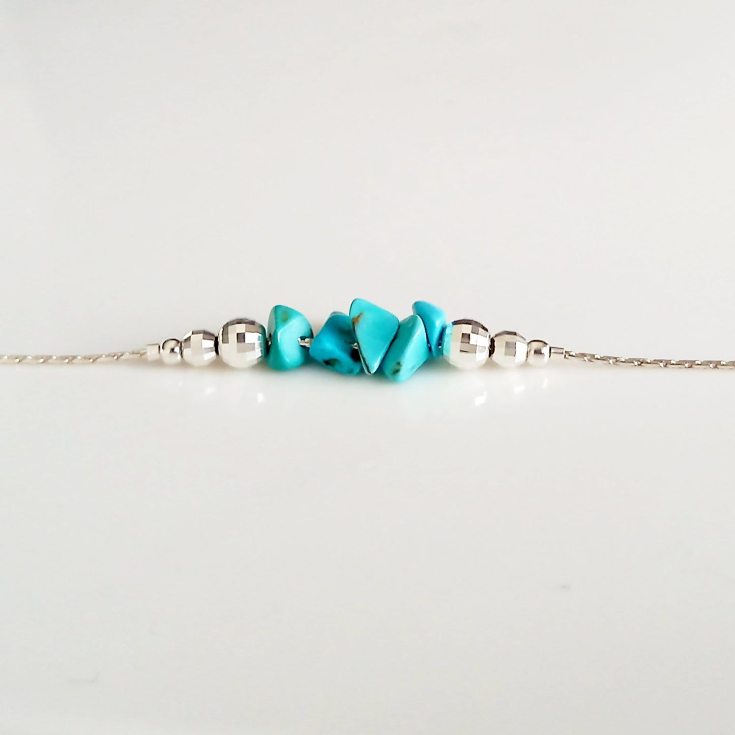 Collier en argent de pierres précieuses de guérison turquoise - Nicte