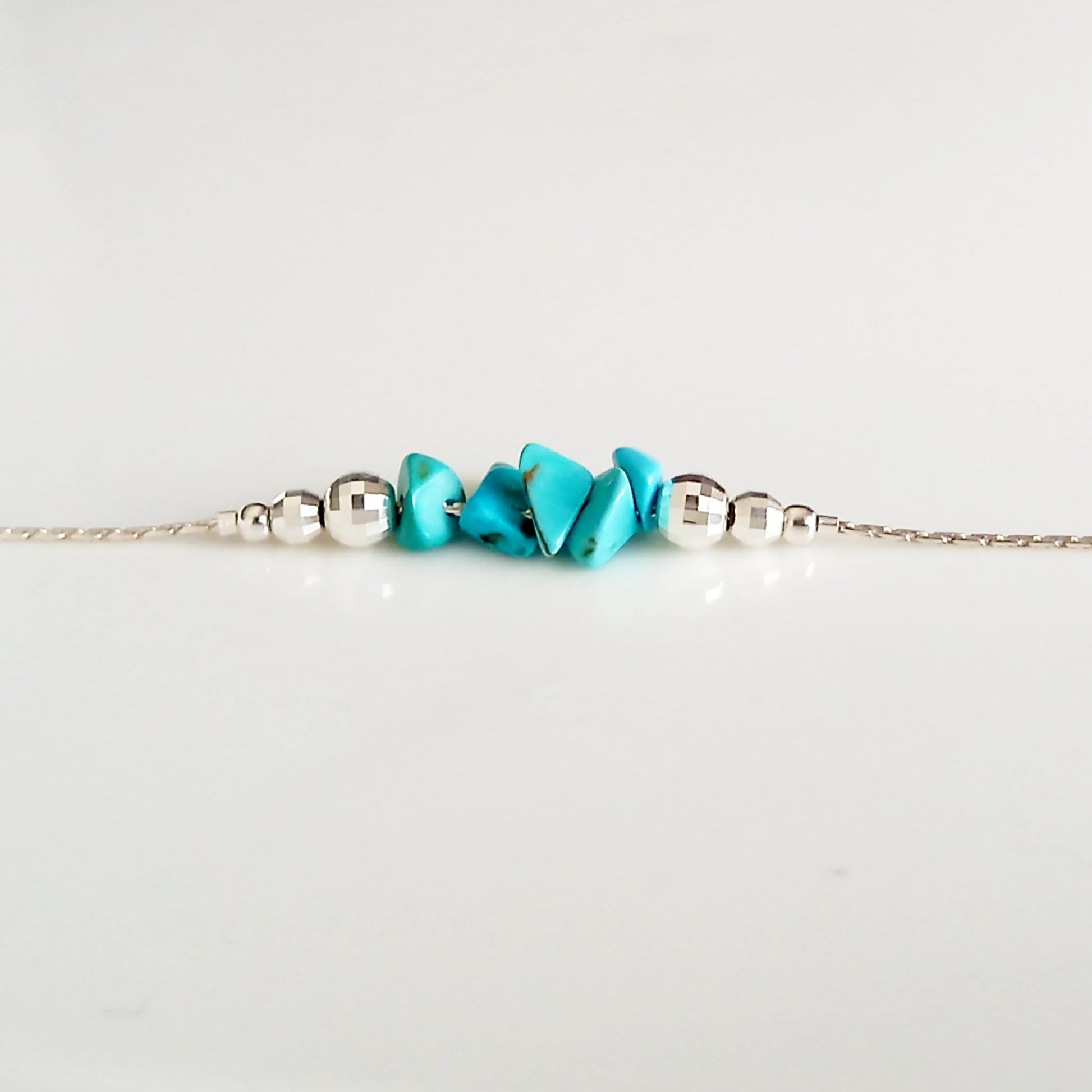 Collier en argent de pierres précieuses de guérison turquoise - Nicte