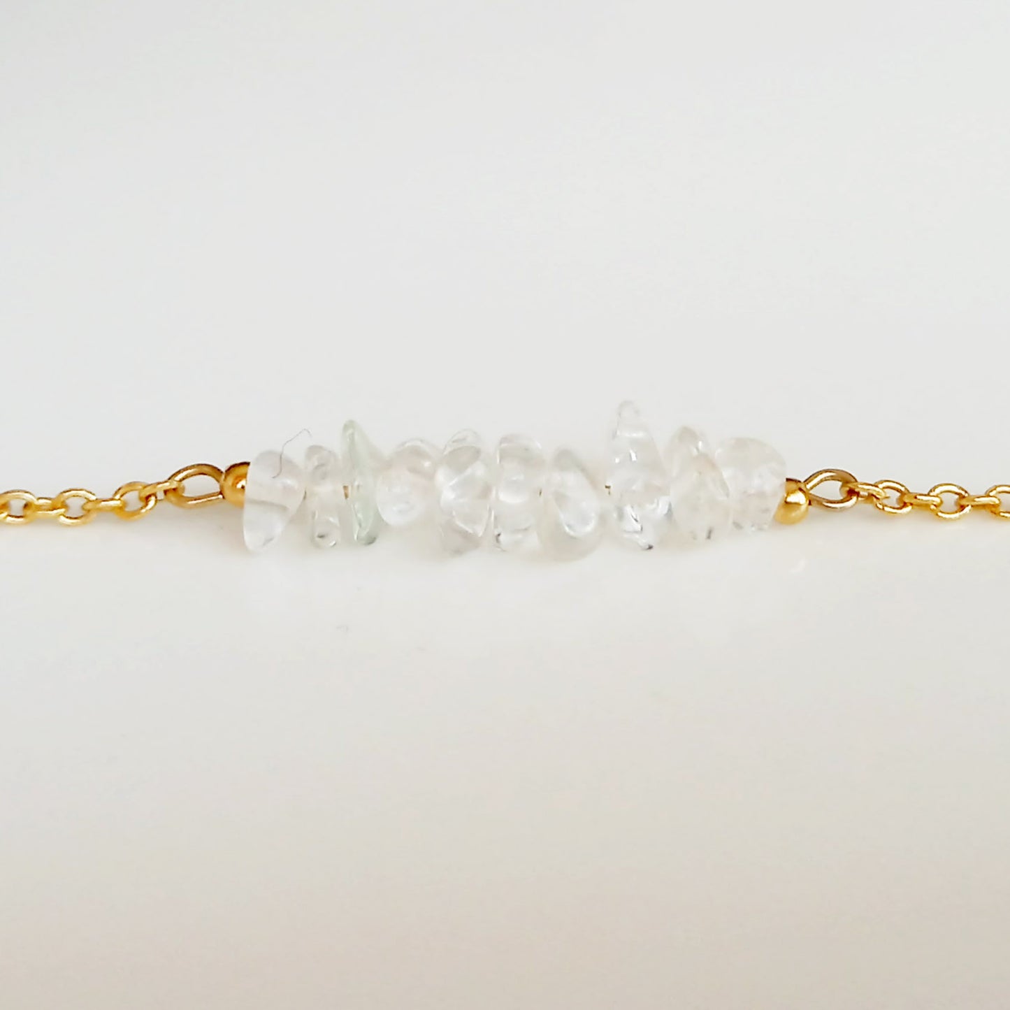 Bracelet brut en or cristal quartz clair - Nicte