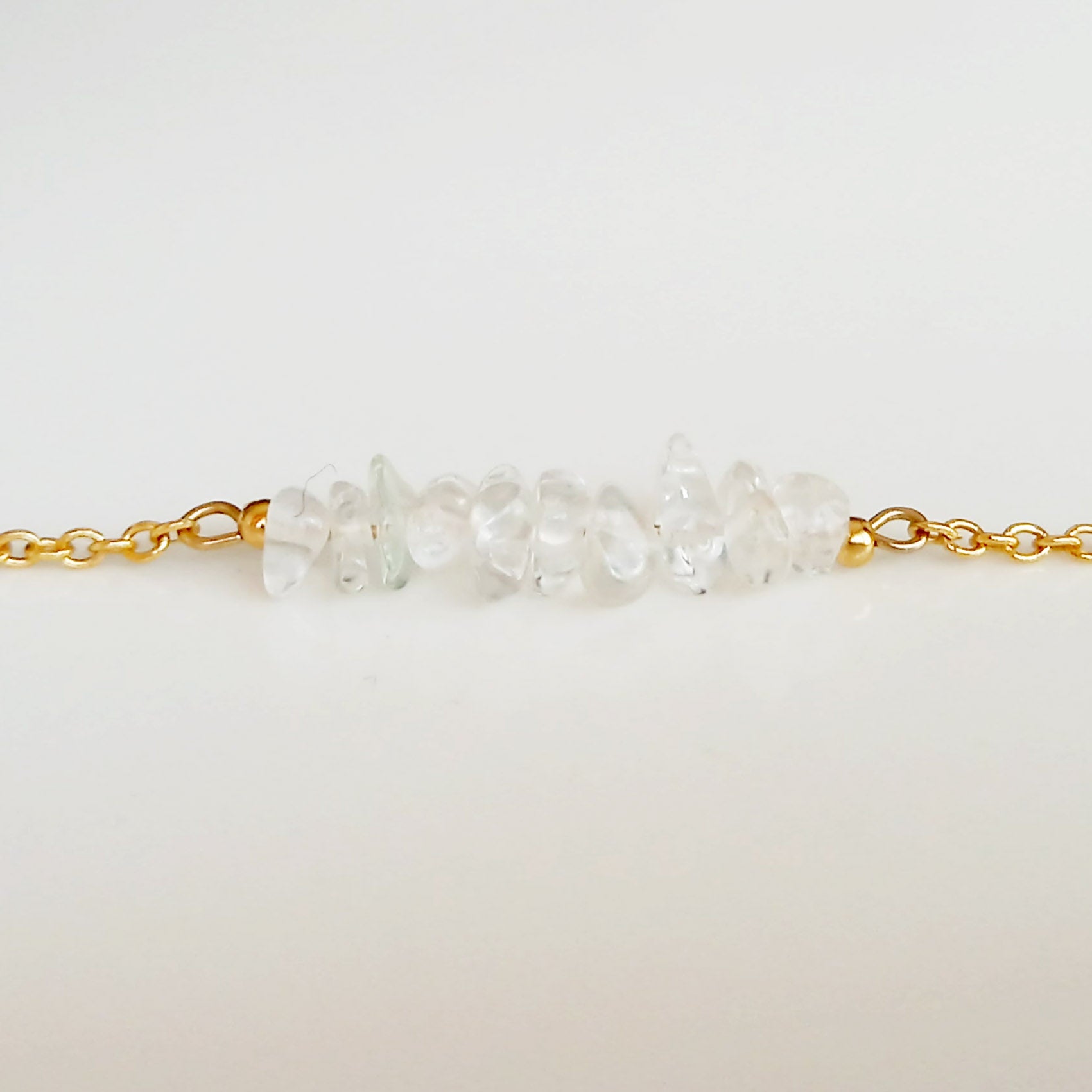 Bracelet brut en or cristal quartz clair - Nicte