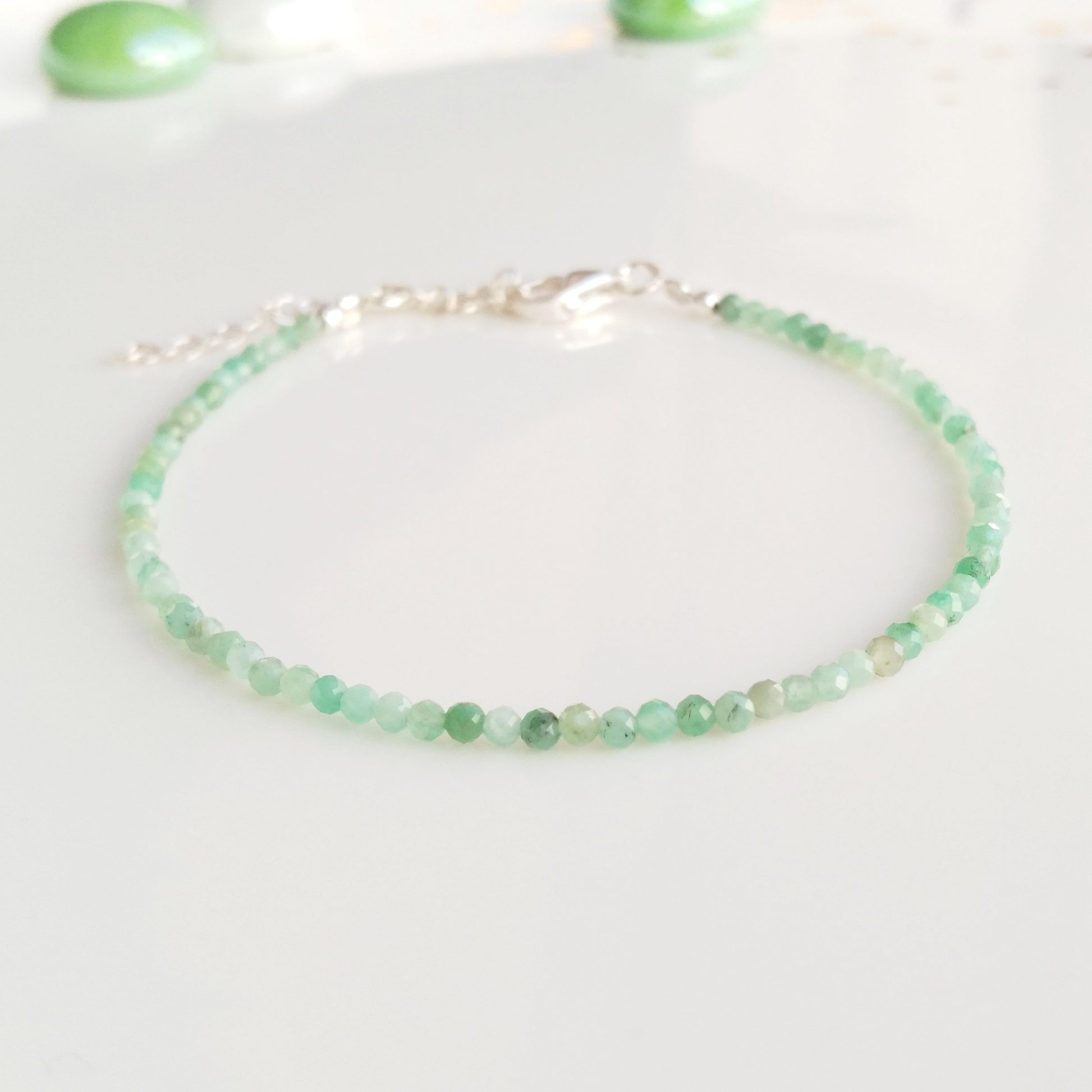 Bracelet de pierres précieuses émeraude verte - Nicte