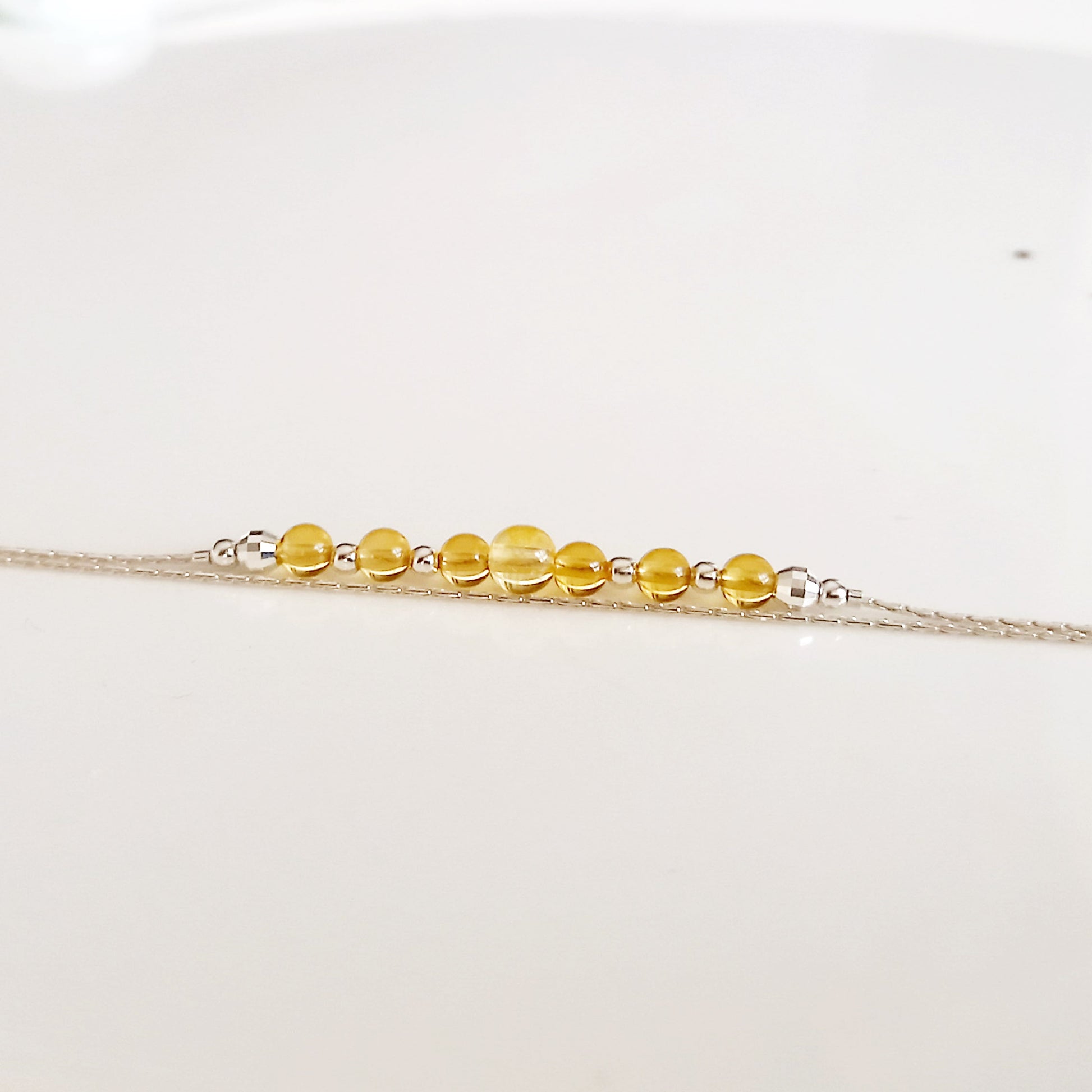 Bracelet de pierres précieuses jaunes citrine - Nicte