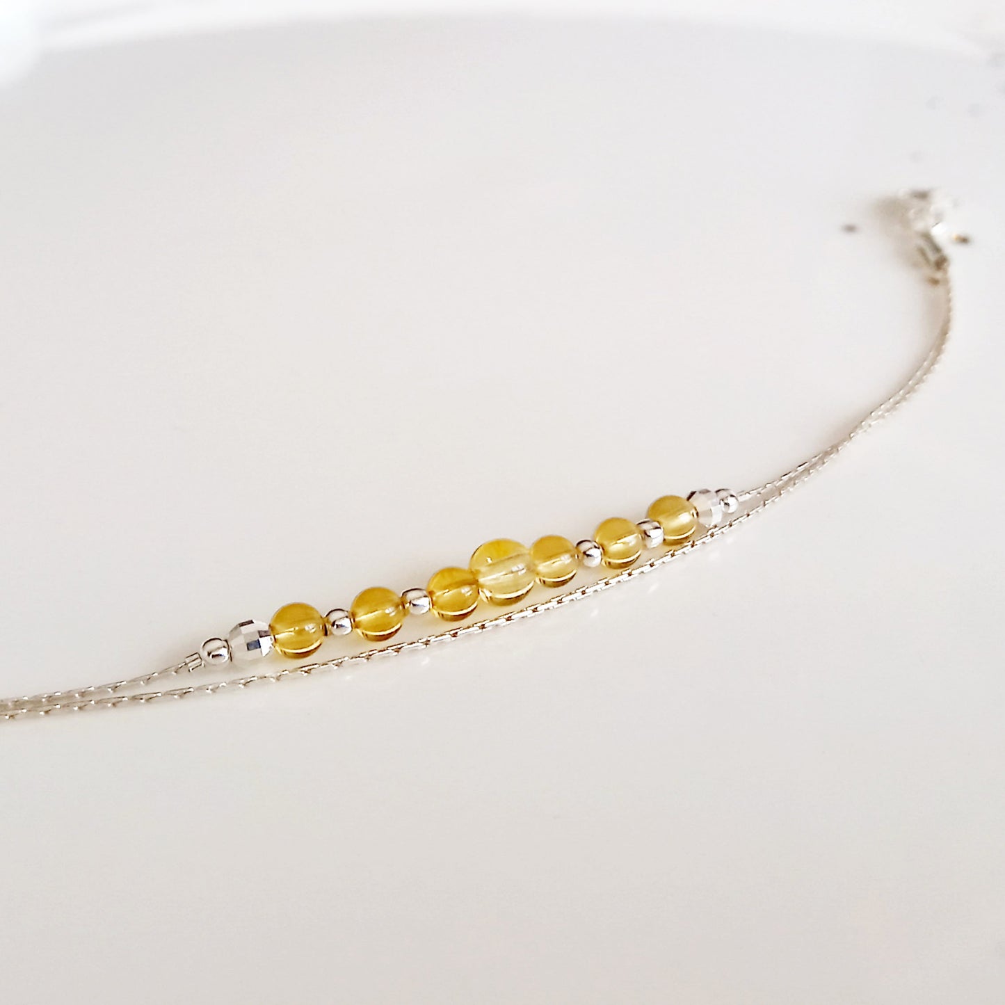 Bracelet de pierres précieuses jaunes citrine - Nicte