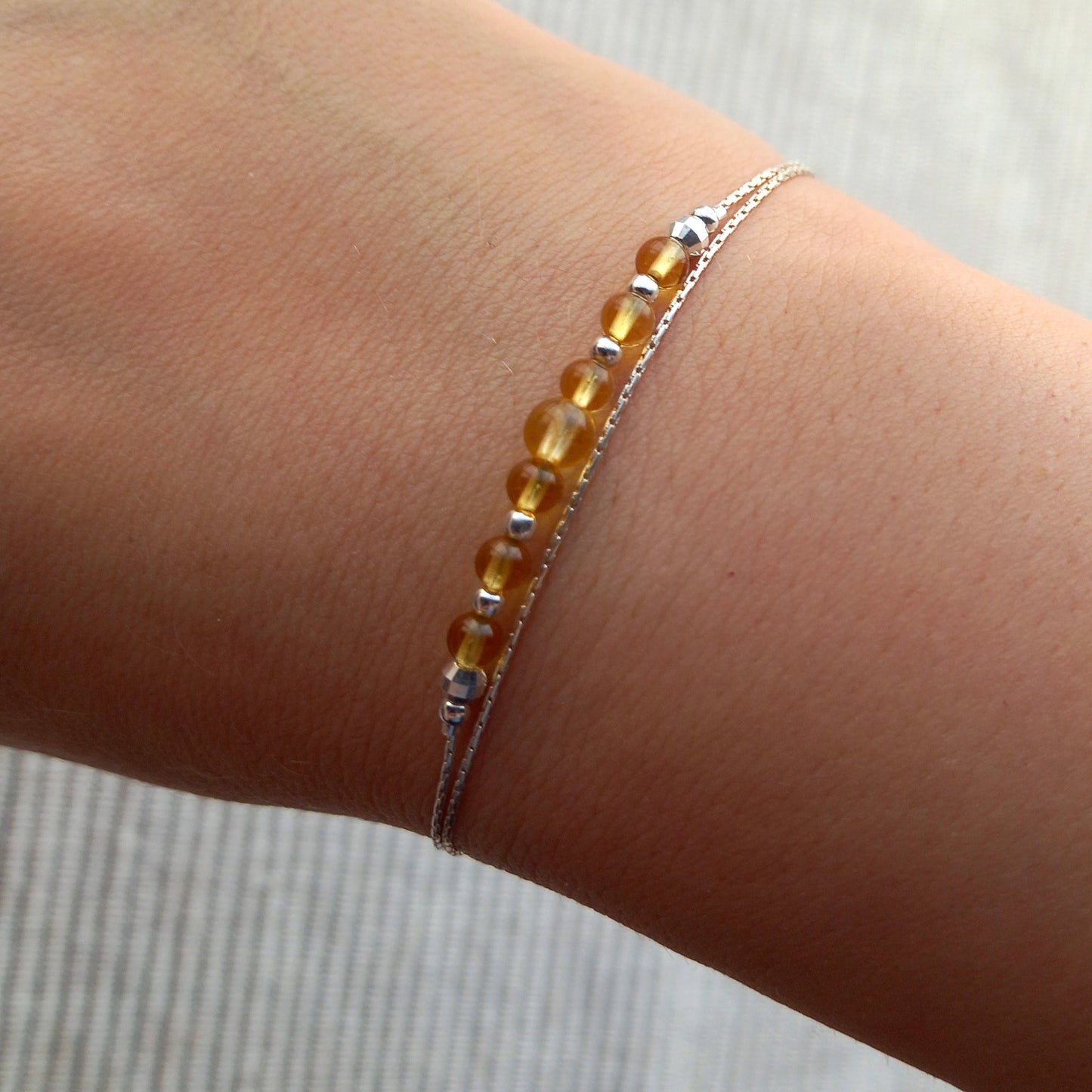 Bracelet de pierres précieuses jaunes citrine - Nicte