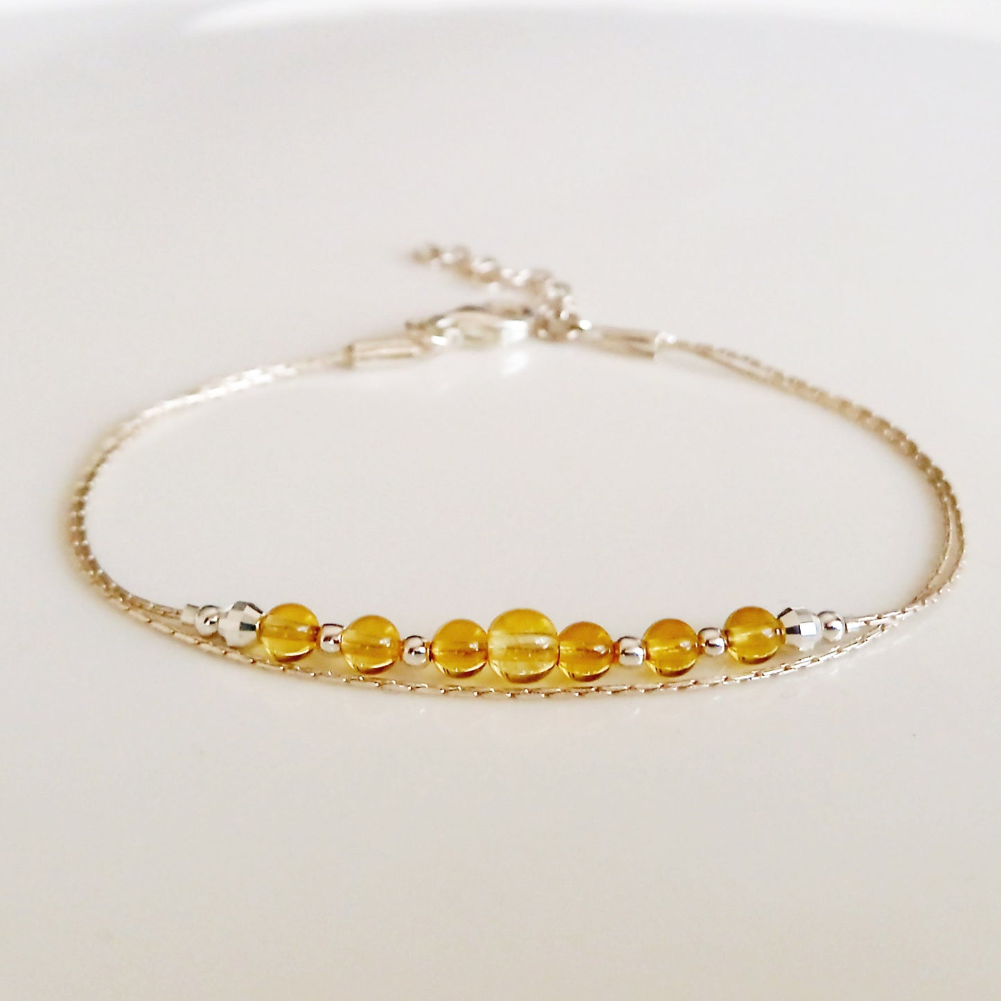 Bracelet de pierres précieuses jaunes citrine - Nicte