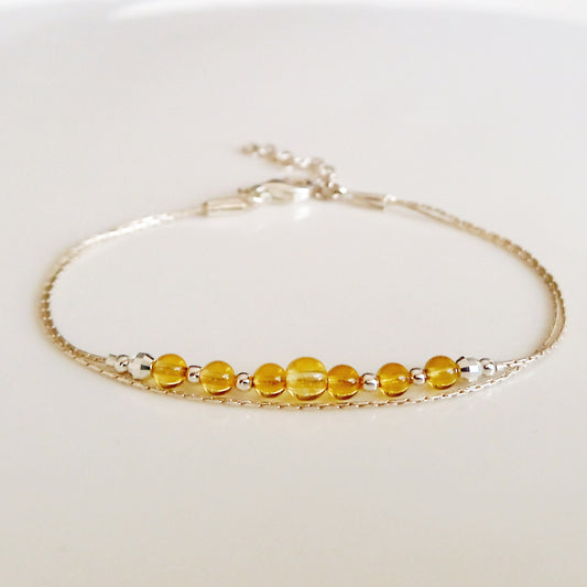 Bracelet de pierres précieuses jaunes citrine - Nicte