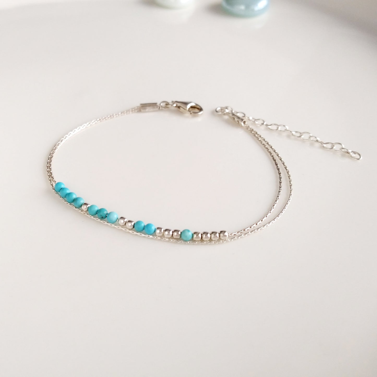 Bracelet turquoise en argent sterling 925 - Nicte