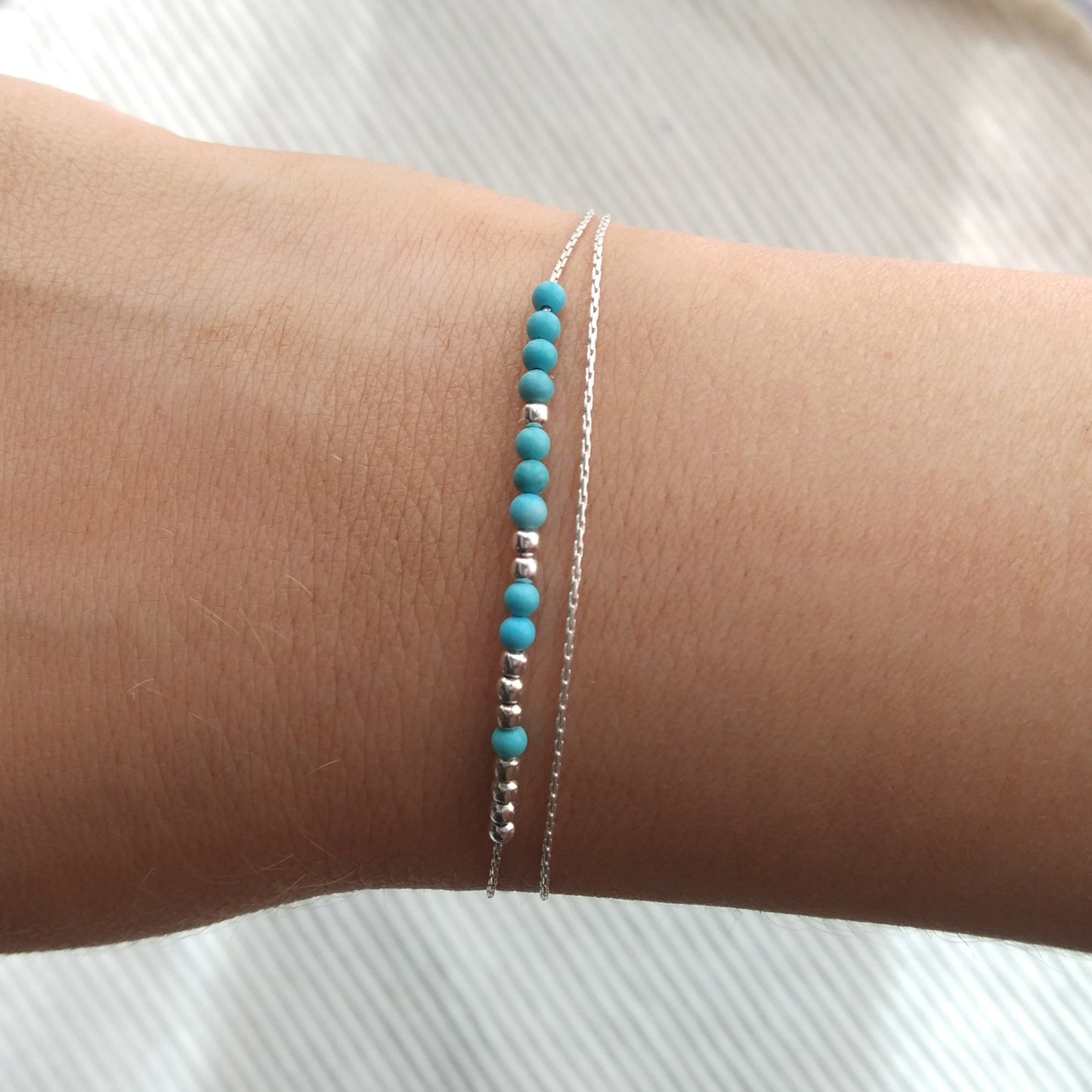 Bracelet turquoise en argent sterling 925 - Nicte