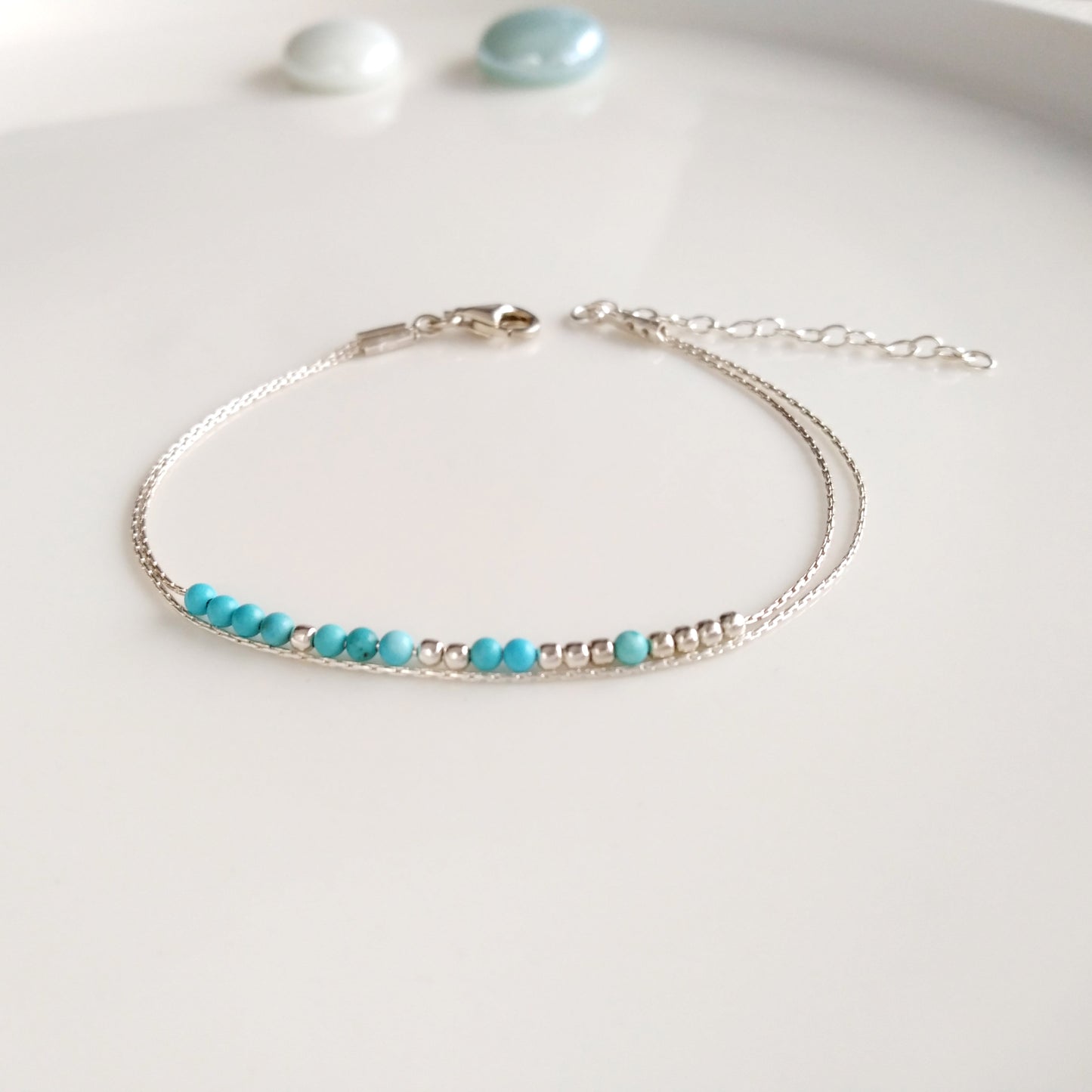 Bracelet turquoise en argent sterling 925 - Nicte