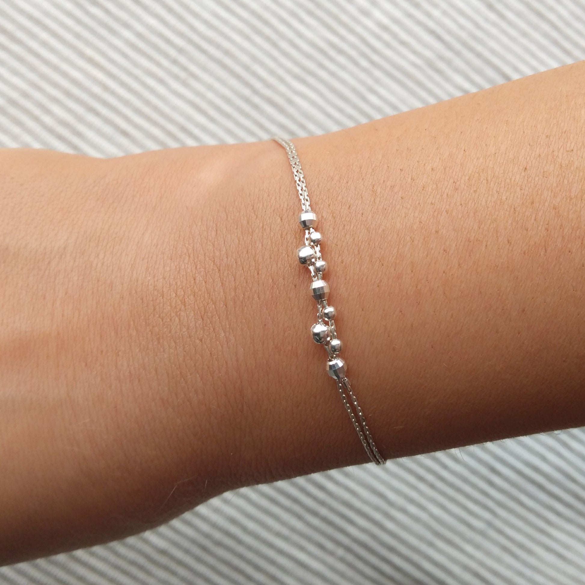 Bracelet en argent 925 délicat en couches - Nicte