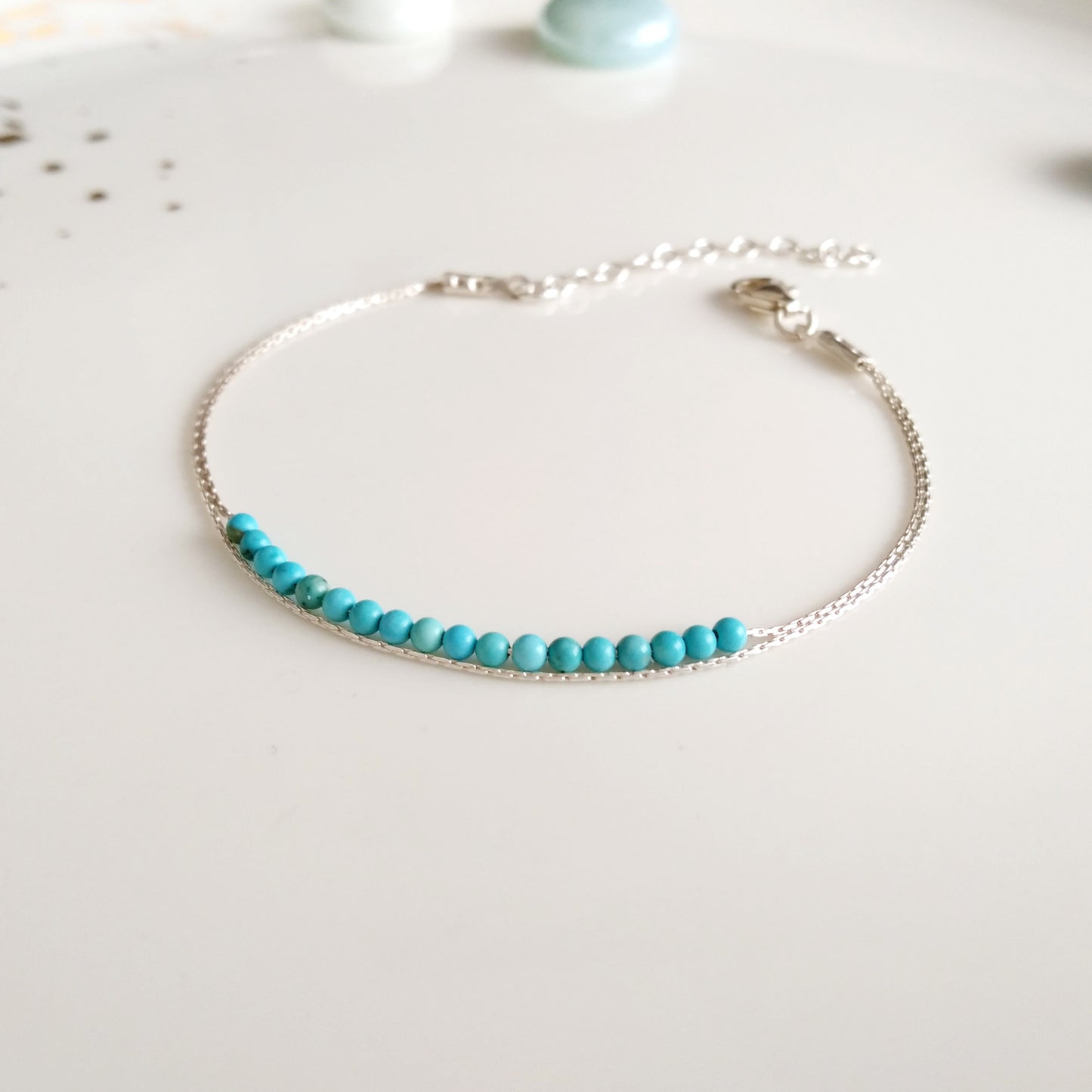 Bracelet en argent sterling turquoise 925 - Nicte