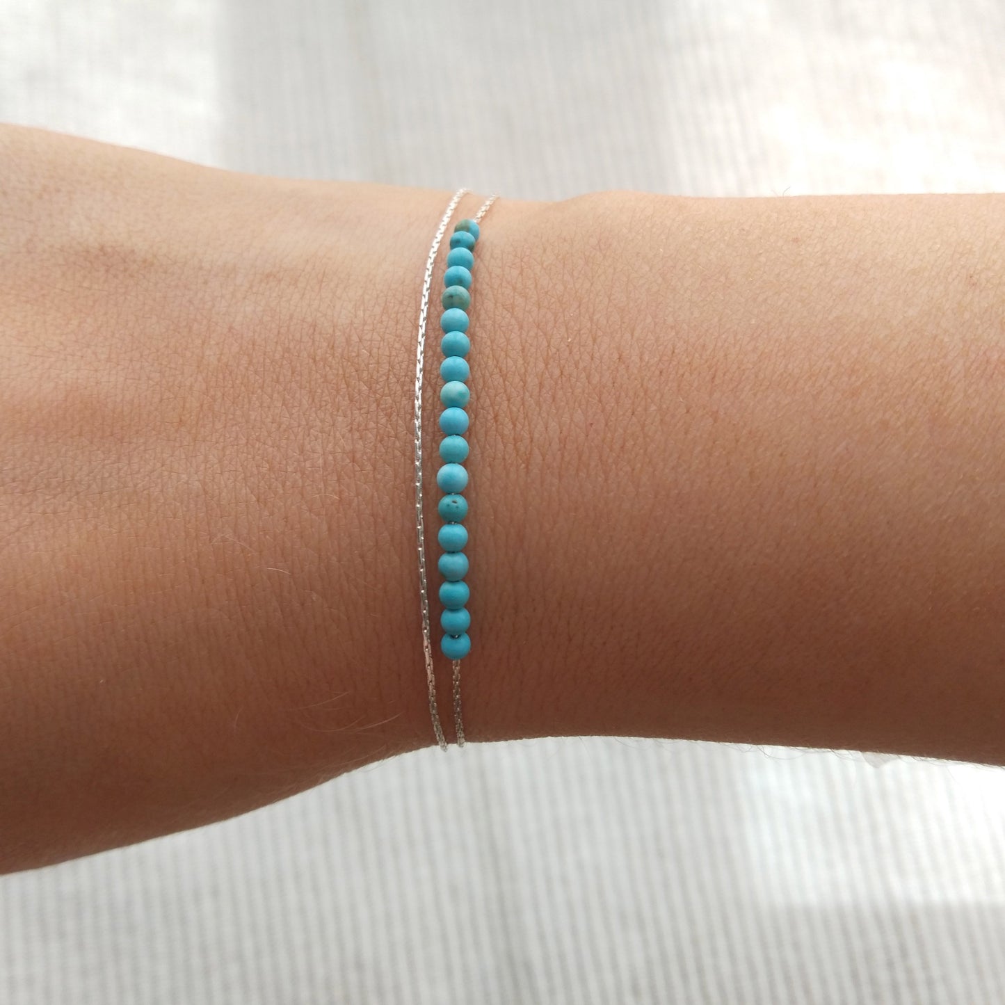 Bracelet en argent sterling turquoise 925 - Nicte