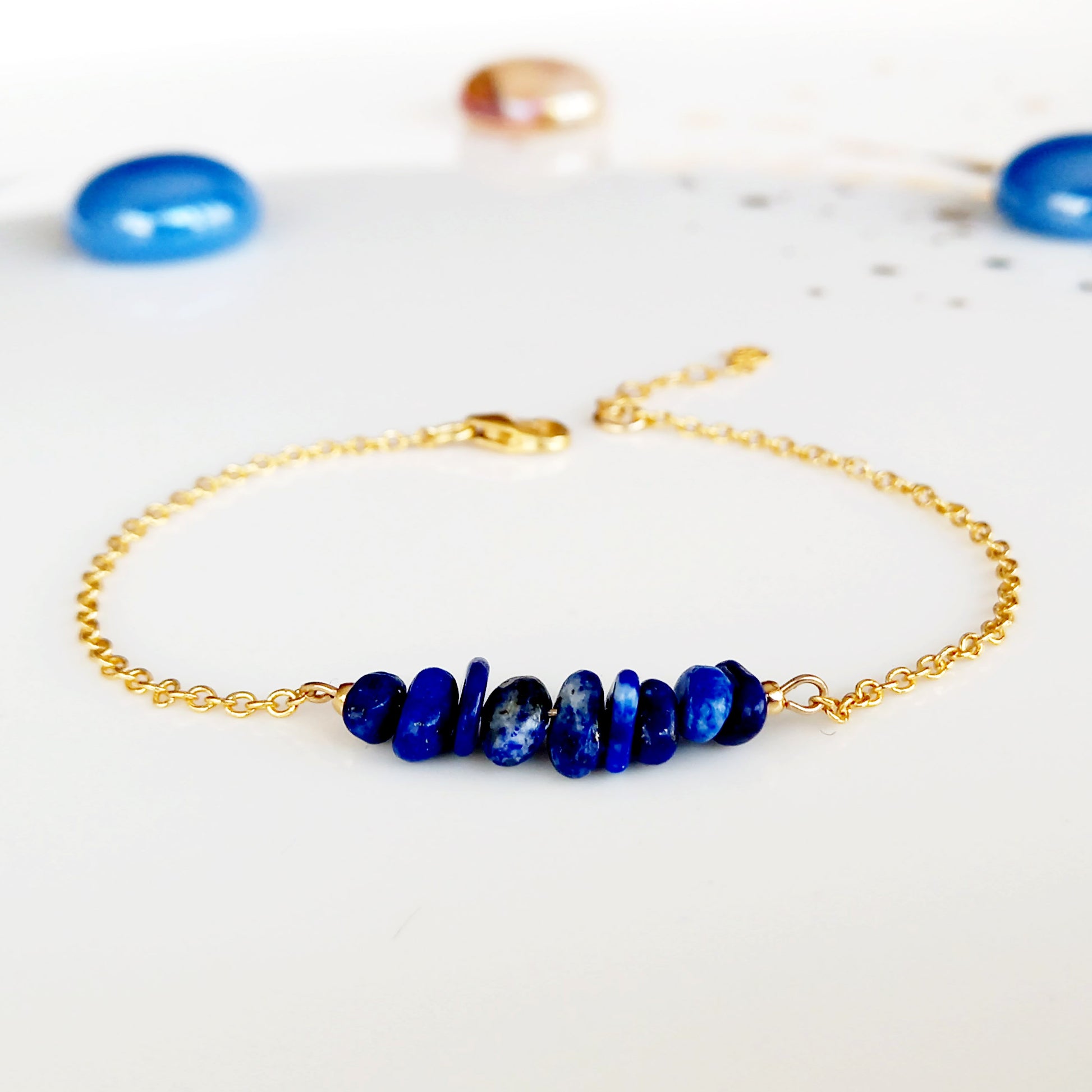 Bracelet en lapis-lazuli brut - Nicte