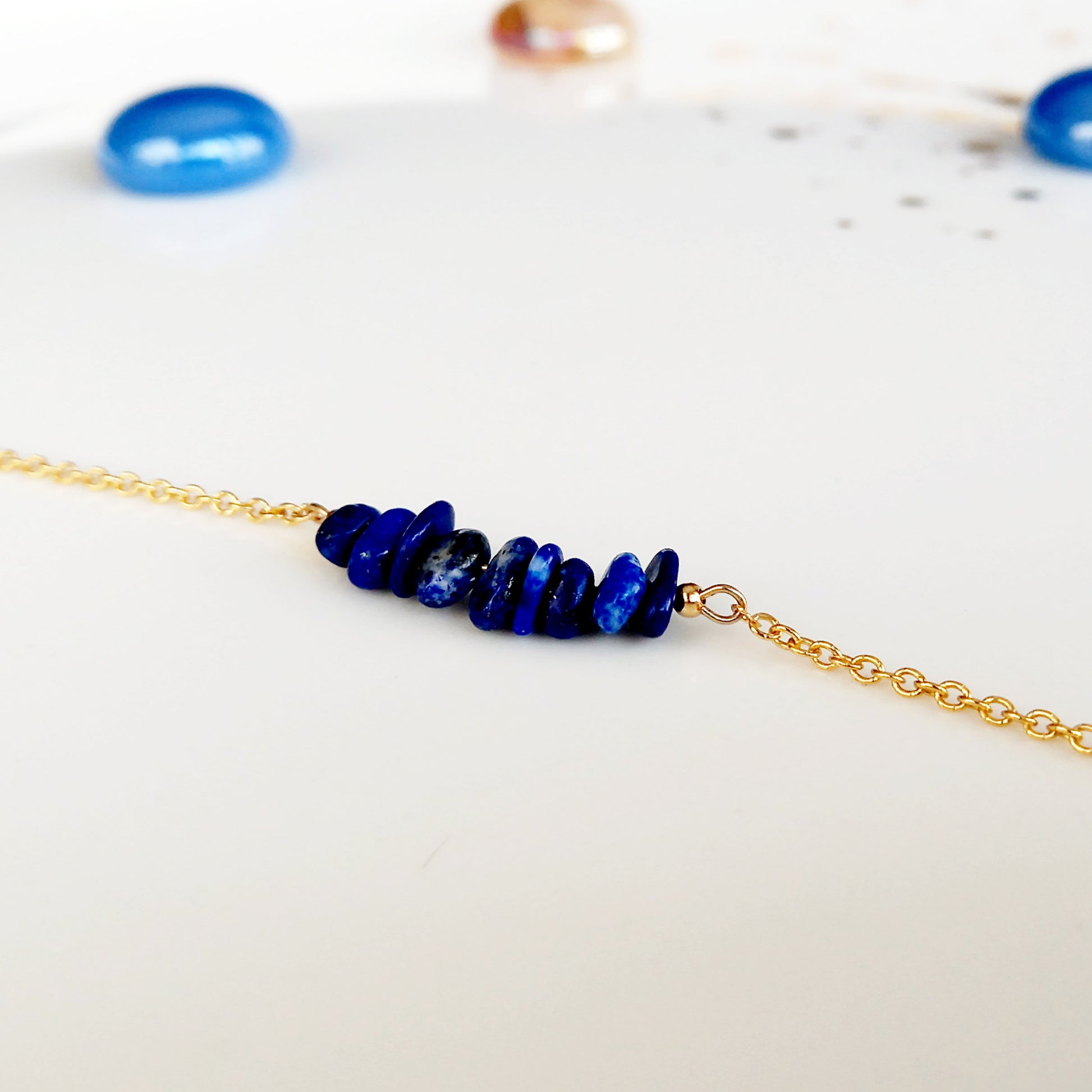 Bracelet en lapis-lazuli brut - Nicte