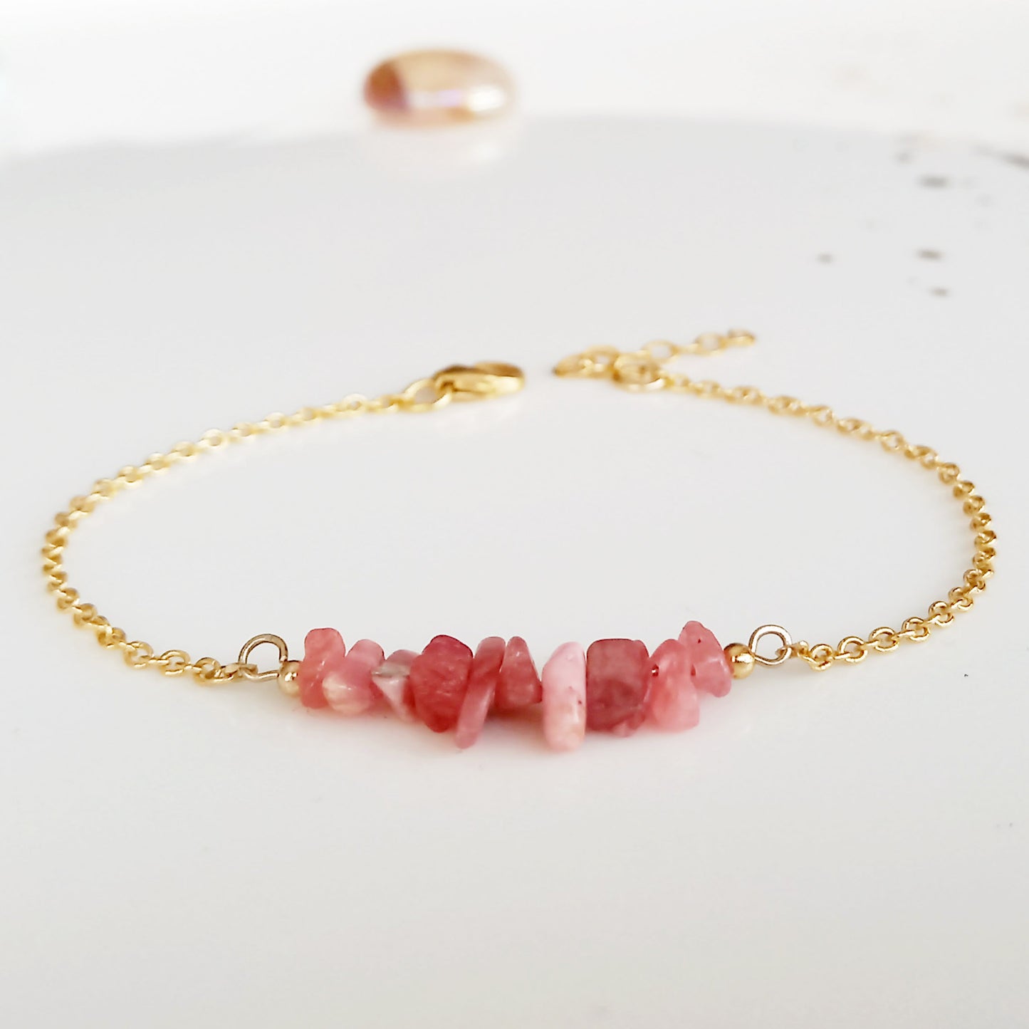 Bracelet en or brut de rhodochrosite - Nicte