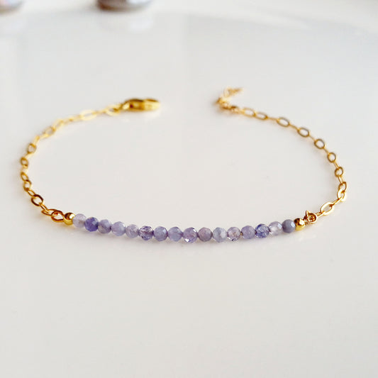 Bracelet tanzanite enchaîné rempli d'or - Nicte